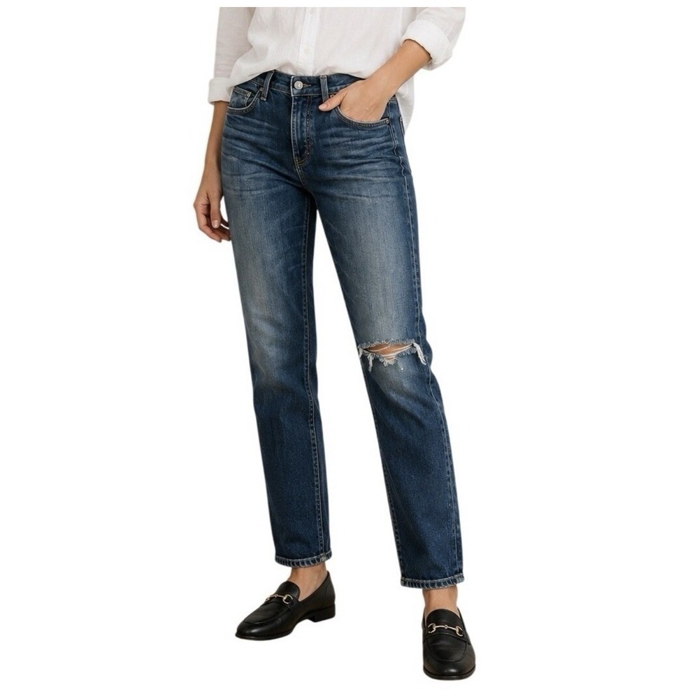 Citizens of Humanity Emerson Slim Boyfriend Jeans Dark Wash Distressed 26